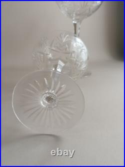 7 COUPES CHAMPAGNE CRISTAL taillé PALMETTE Pied pans coupés SAINT LOUIS