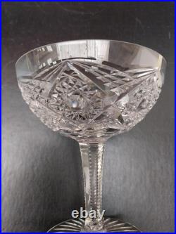 7 COUPES à CHAMPAGNE, VERRES en CRISTAL TAILLE, BACCARAT, SAINT LOUIS