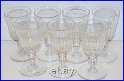 -7 SUPERBES VERRES A PIEDS CRISTAL XIXe LOUIS PHILIPPE BACCARAT SAINT LOUIS D