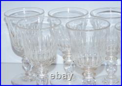 -7 SUPERBES VERRES A PIEDS CRISTAL XIXe LOUIS PHILIPPE BACCARAT SAINT LOUIS D
