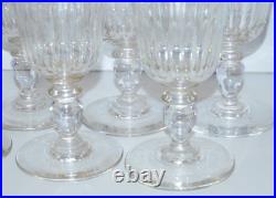 -7 SUPERBES VERRES A PIEDS CRISTAL XIXe LOUIS PHILIPPE BACCARAT SAINT LOUIS D