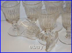 -7 SUPERBES VERRES A PIEDS CRISTAL XIXe LOUIS PHILIPPE BACCARAT SAINT LOUIS D