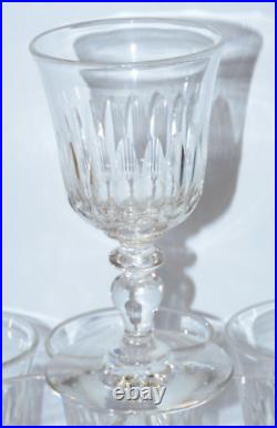 -7 SUPERBES VERRES A PIEDS CRISTAL XIXe LOUIS PHILIPPE BACCARAT SAINT LOUIS D