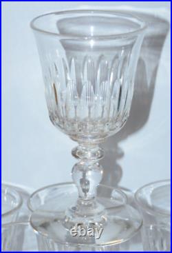 -7 SUPERBES VERRES A PIEDS CRISTAL XIXe LOUIS PHILIPPE BACCARAT SAINT LOUIS D