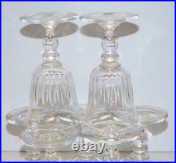 -7 SUPERBES VERRES A PIEDS CRISTAL XIXe LOUIS PHILIPPE BACCARAT SAINT LOUIS D