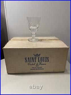 7 Verre Cristal Saint Louis Modele Jersey Vin Carton Origine Paquebot France