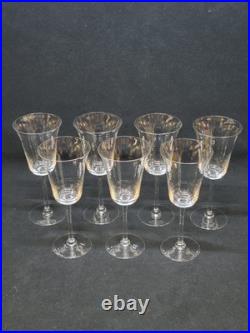 7 Verres A Pied En Cristal Fin A Vin Ou Eau Baccarat / Saint Louis