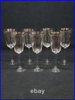 7 Verres A Pied En Cristal Fin A Vin Ou Eau Baccarat / Saint Louis