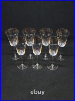 7 Verres A Pied En Cristal Fin A Vin Ou Eau Baccarat / Saint Louis