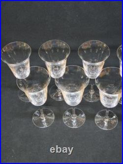 7 Verres A Pied En Cristal Fin A Vin Ou Eau Baccarat / Saint Louis