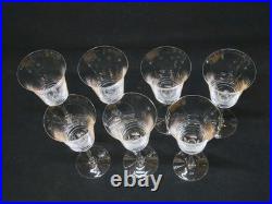 7 Verres A Pied En Cristal Fin A Vin Ou Eau Baccarat / Saint Louis