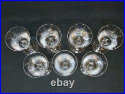 7 Verres A Pied En Cristal Fin A Vin Ou Eau Baccarat / Saint Louis
