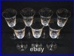 7 Verres A Pied En Cristal Fin A Vin Ou Eau Baccarat / Saint Louis