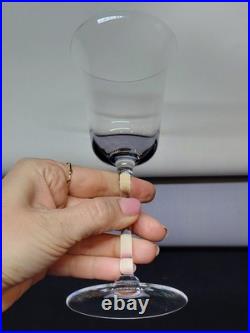 7 Verres A Pied En Cristal Fin A Vin Ou Eau Baccarat / Saint Louis