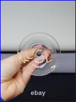 7 Verres A Pied En Cristal Fin A Vin Ou Eau Baccarat / Saint Louis