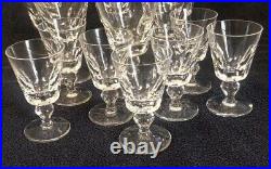 7 Verres À Vin Cristal Saint Louis Modèle Jersey Signé