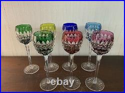 7 verres Rohmer couleur modèle cristal Saint Louis h 23.5 cm(prix la pièce)