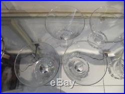 7 verres à eau 17cl cristal de saint louis mod Diamants (crystal water glasses)