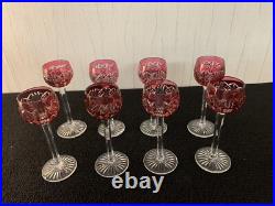 7 verres overlay rouge liqueur cristal Saint Louis (prix pour 1 verre) 7 verres overlay rouge liqueur cristal Saint Louis (prix pour 1 verre)