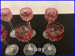 7 verres overlay rouge liqueur cristal Saint Louis (prix pour 1 verre) 7 verres overlay rouge liqueur cristal Saint Louis (prix pour 1 verre)