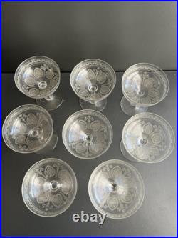 8 Coupe A Champagne En Cristal Gravé Saint Louis Modèle Pasteur Baccarat