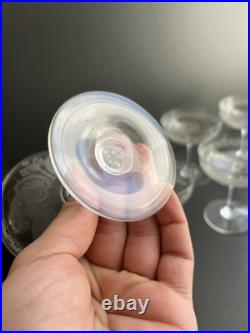 8 Coupe A Champagne En Cristal Gravé Saint Louis Modèle Pasteur Baccarat