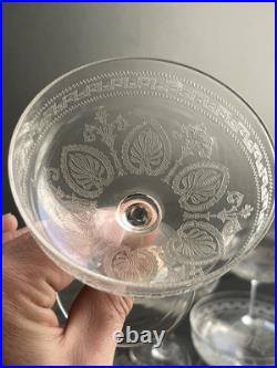 8 Coupe A Champagne En Cristal Gravé Saint Louis Modèle Pasteur Baccarat
