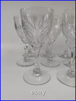 8 Grands Verres En Cristal De Saint Louis, Modèle Moselle, Années 30
