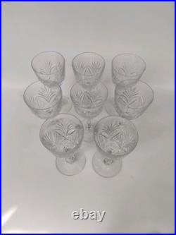 8 Grands Verres En Cristal De Saint Louis, Modèle Moselle, Années 30
