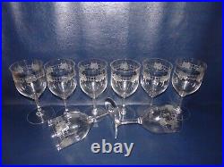 8 Verres A Vin Ou A Eau Anciens Cristal Souffle Baccarat St Louis Decor De Roses