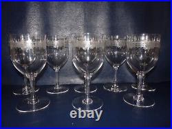 8 Verres A Vin Ou A Eau Anciens Cristal Souffle Baccarat St Louis Decor De Roses