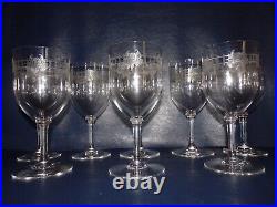 8 Verres A Vin Ou A Eau Anciens Cristal Souffle Baccarat St Louis Decor De Roses