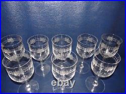 8 Verres A Vin Ou A Eau Anciens Cristal Souffle Baccarat St Louis Decor De Roses