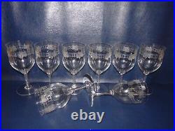 8 Verres A Vin Ou A Eau Anciens Cristal Souffle Baccarat St Louis Decor De Roses