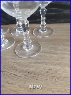 8 ancien Verres A Vin Gravé Soufflé Baccarat St Louis