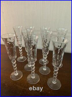 8 flûtes à champagne modèle Bubble en cristal de Saint Louis (prix à la pièce)