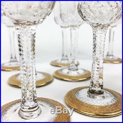 8 verres à liqueur cristal de Saint Louis Thistle Gold St Louis crystal 10,5cm