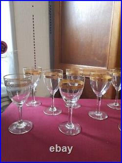 8 verres à porto en cristal de saint louis modèle Roty gold H 12,2 cm