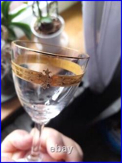 8 verres à porto en cristal de saint louis modèle Roty gold H 12,2 cm