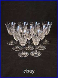 9 Verres À Vin Blanc / Porto St Saint Louis Modèle Tarn En Cristal Taillé Signé