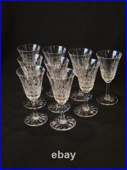 9 Verres À Vin Blanc / Porto St Saint Louis Modèle Tarn En Cristal Taillé Signé