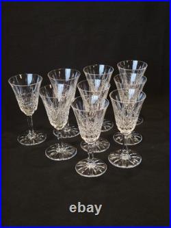 9 Verres À Vin Blanc / Porto St Saint Louis Modèle Tarn En Cristal Taillé Signé