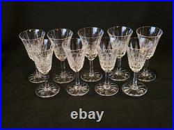 9 Verres À Vin Blanc / Porto St Saint Louis Modèle Tarn En Cristal Taillé Signé