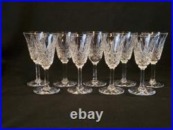 9 Verres À Vin Blanc / Porto St Saint Louis Modèle Tarn En Cristal Taillé Signé