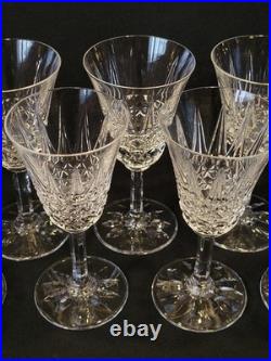 9 Verres À Vin Blanc / Porto St Saint Louis Modèle Tarn En Cristal Taillé Signé