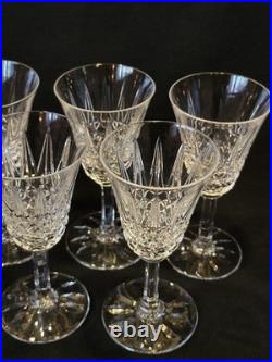 9 Verres À Vin Blanc / Porto St Saint Louis Modèle Tarn En Cristal Taillé Signé