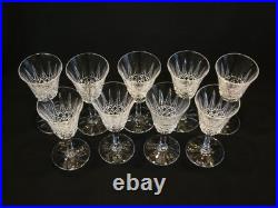 9 Verres À Vin Blanc / Porto St Saint Louis Modèle Tarn En Cristal Taillé Signé