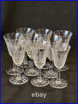9 Verres À Vin Blanc / Porto St Saint Louis Modèle Tarn En Cristal Taillé Signé