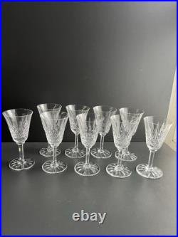 9 Verres A Vin En Cristal Taille Modelé Tarn St Louis Signe