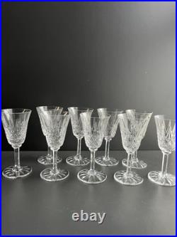9 Verres A Vin En Cristal Taille Modelé Tarn St Louis Signe